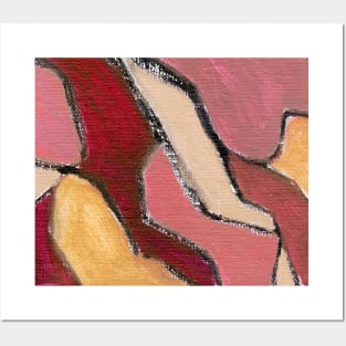 Rose Beige Wine Red Abstract Art Posters and Art